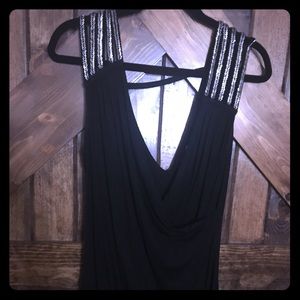 Black mini wrap dress